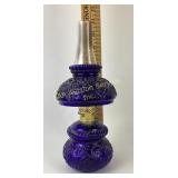 Cobalt Blue Glass Oil Lamp