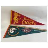 Kansas City Chiefs Pennant & 1984 Miami Dolphins
