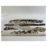 Costume Jewelry: Carved Elephant Necklace, Beaded