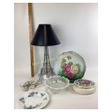 Northwood Opalescent Bowl, Eiffel Tower Lamp, Musi