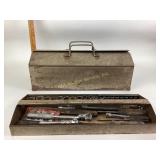 Metal Toolbox With Hand Tools