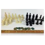 Roxy Chess Pieces in Black & White
