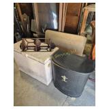 Wood Storage Box, Samsonite Folding Card Table,