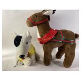 Stuffed Bullseye Dog, Holiday Reindeer Plush Toys