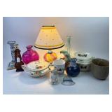 Lamp, Covered Dishes, Parrot, Glass, Pottery