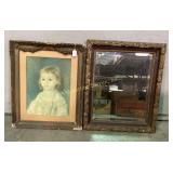 Framed Lucie Berard Portrait Print, Ornate Wall Mi