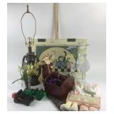 Cats Sign, Lamp, Santa Figurine, Avon, Rabbit Wall