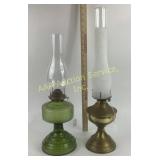 Glass Oil Lamp, Brass Oil Lamp