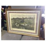 Large framed art print Girl in duck scene