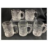 McDonalds Batman Glass Mugs - 5 Glasses