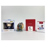 (4) Mulan, Mickey, Onward, and Agatha Ornaments