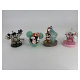 (4) Mickey Mouse and Minnie Ornaments