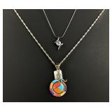 (2) 925 Sterling Silver Necklaces with Magnetic Cl
