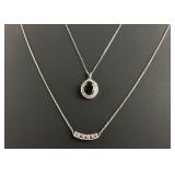 (2) 925 Sterling Silver Necklaces with Magnetic Cl