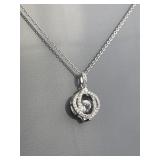 925 Sterling Silver Necklace featuring a Clear Gem