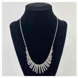 925 Sterling Silver Necklace featuring Clear Gemst