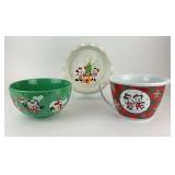 (3) Disney Holiday Dishes featuring Mickey and Fri