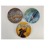 (3) Disney Attractions Plates
