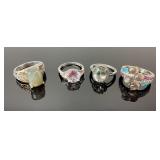 (4) 925 Sterling Silver Rings featuring Different