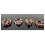 (4) 925 Sterling Silver Rings featuring Different