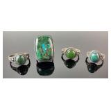 (4) 925 Sterling Silver Rings featuring Gemstones.