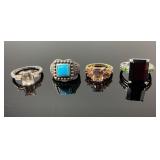 (4) 925 Sterling Silver Rings featuring Different