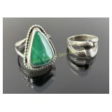 (2) 925 Sterling Silver Rings. Total Weight: 16.95