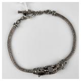 925 Sterling Silver Bracelet with Tiger Heads. Tot