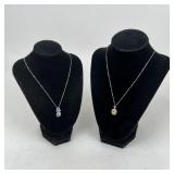 (2) 925 Sterling Silver Necklaces with Magnetic Cl