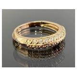 10K NDI Gold Ring featuring Clear Gemstones. Total