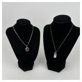 (2) 925 Sterling Silver Necklaces with Magnetic