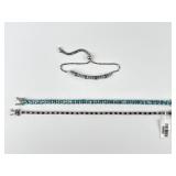 (3) 925 Sterling Silver Bracelets featuring Blue a
