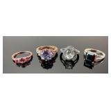 (4) 925 Sterling Silver Rings featuring Different