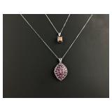 (2) 925 sterling Silver Necklaces, Made in India,