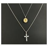 (2) 925 Sterling Silver Necklaces with Magnetic Cl