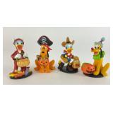 (4) Donald Duck and Pluto Halloween Figurines