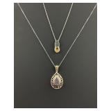 (2) 925 Sterling Silver Necklaces with Magnetic Cl