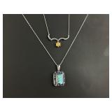 (2) 925 Sterling Silver Necklaces, one made in Ind