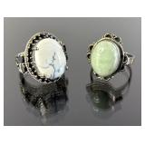 (2) 925 Sterling Silver Rings featuring White and