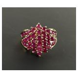 10K Gold Ring with Pink Stones