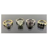 (4) 925 Sterling Silver Rings featuring Gray and B