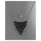 (2) 925 Sterling Silver Necklaces with Non-sterlin