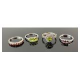 (4) 925 Sterling Silver Rings featuring Different
