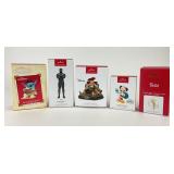 (5) Ornaments: Stitch, Black Panther, Pirates of t