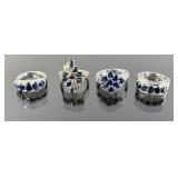 (4) 925 Sterling Silver Rings with Dark Blue Gemst