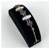 925 Sterling Silver Bracelet. Features Stones