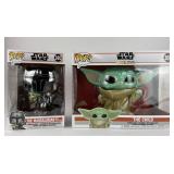 The Mandalorian with The Child and The Child Funko