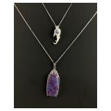 (2) 925 Sterling Necklaces with Magnetic Clasps an