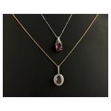 (2) 925 Sterling Silver Necklaces with a Sterling