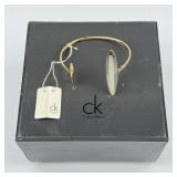 Calvin Klein Gold Tone Swarovski Cuff Bracelet.